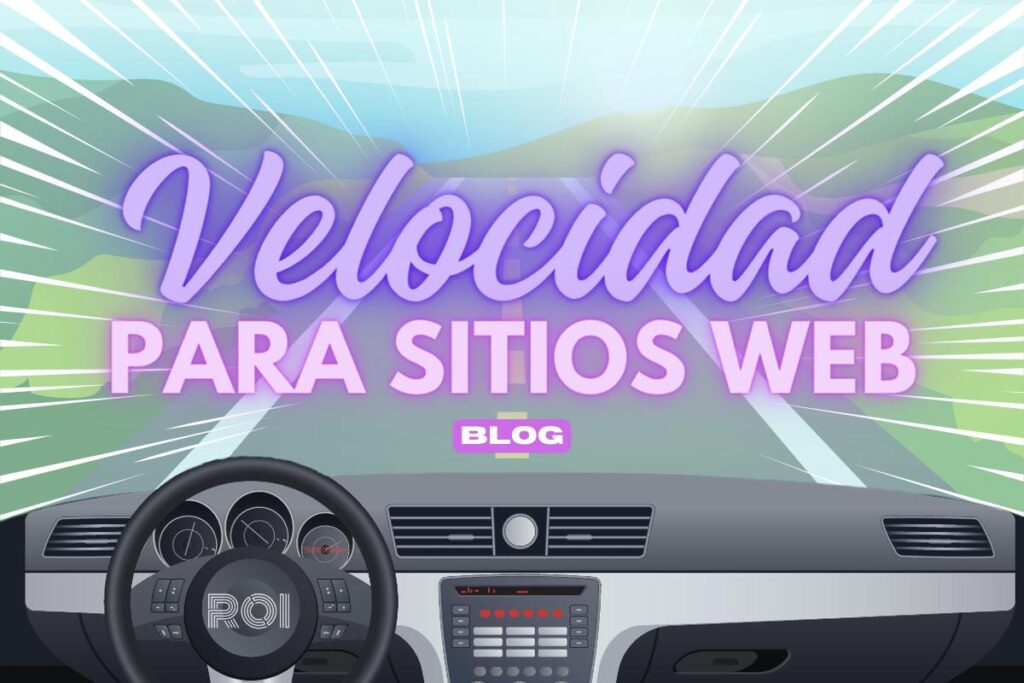 Ilustración con el texto "Velocidad para sitios web".